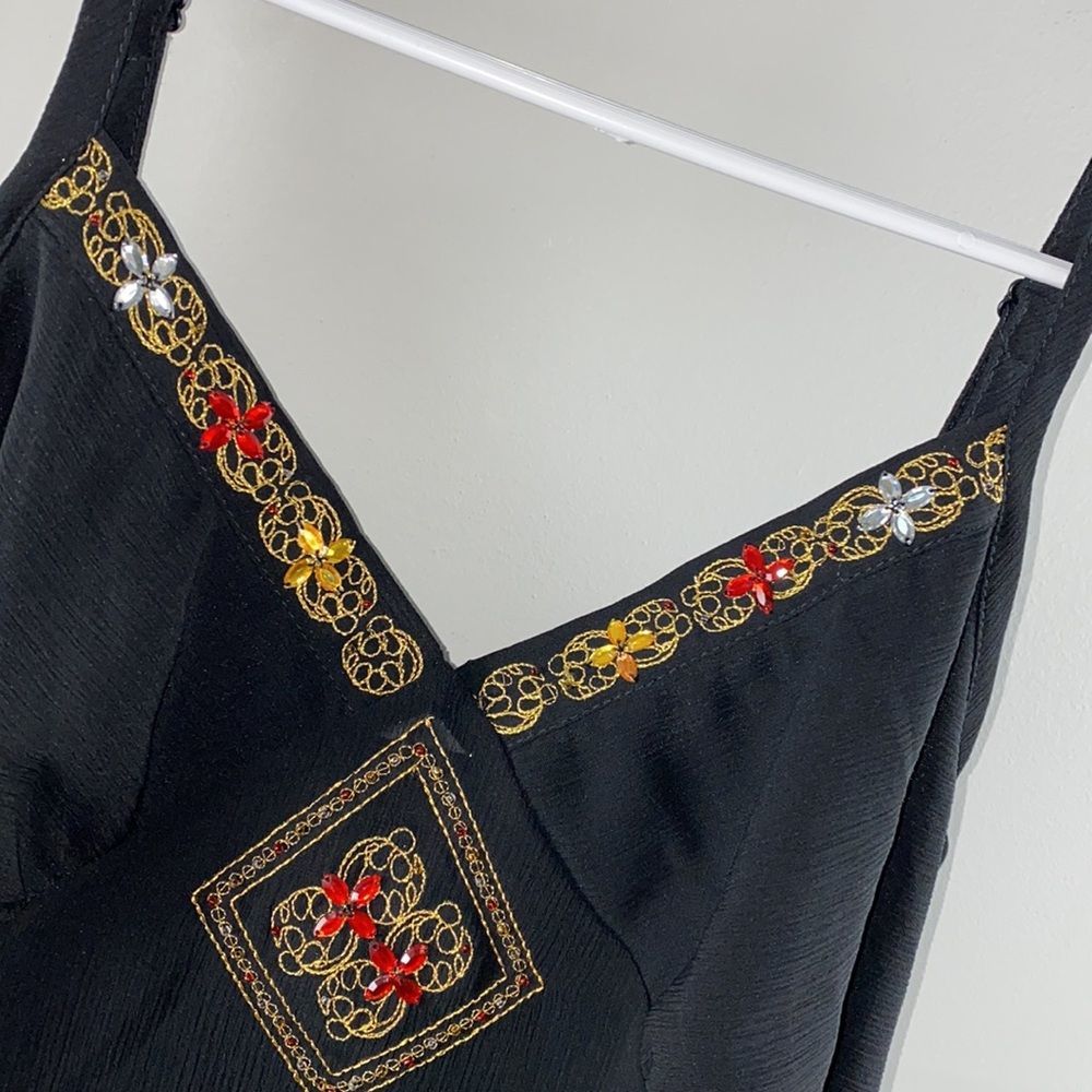Ashley Stewart spaghetti strap tank top jeweled bedazzled - Picture 2 of 5